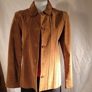 Womens Suede Camel Jacket 10